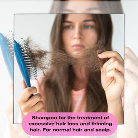 Mediceuticals shampoo texture pouring from bottle demonstrating gentle, lightweight lather
