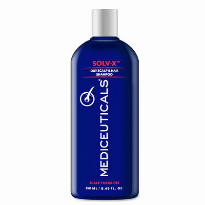 mediceuticals solv-x front bottle showing clear label and oil-control benefit