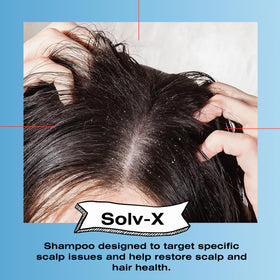 mediceuticals solv-x pump dispensing shampoo demonstrating easy application benefit