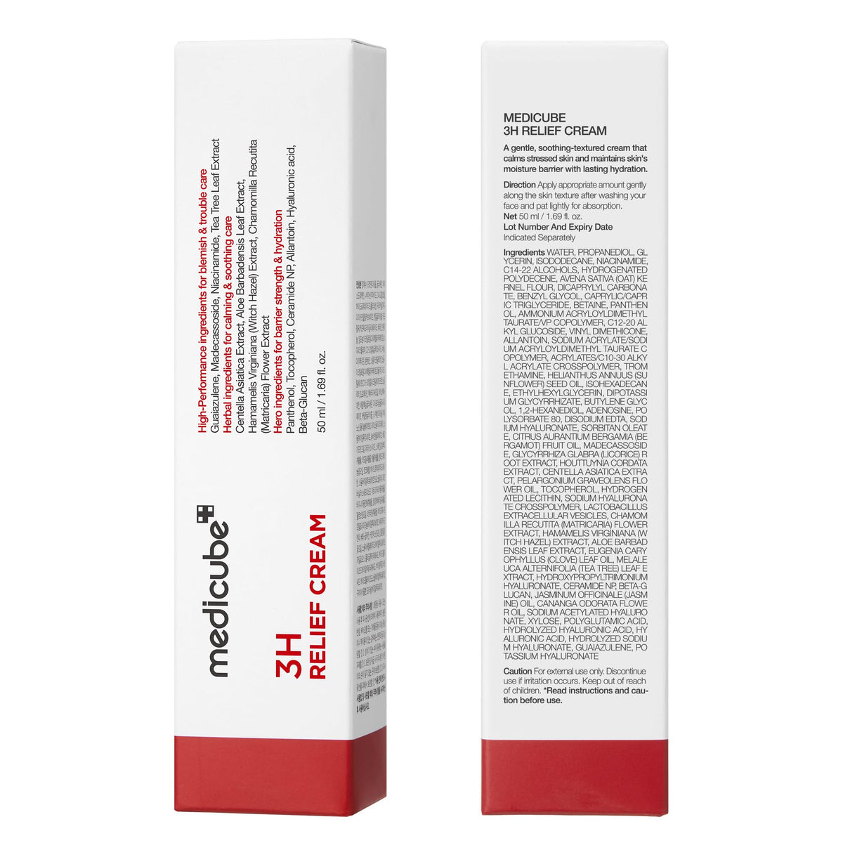 medicube ingredient illustration with centella and guaiazulene emphasizing calming benefits