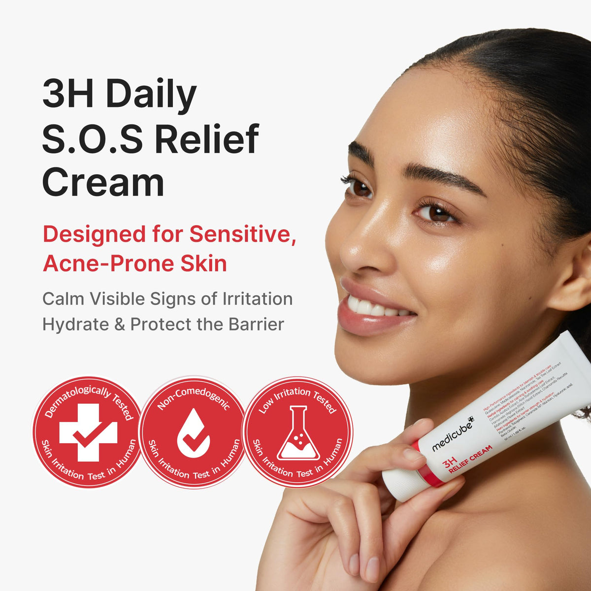 medicube close-up texture of lightweight cream demonstrating fast absorption benefit