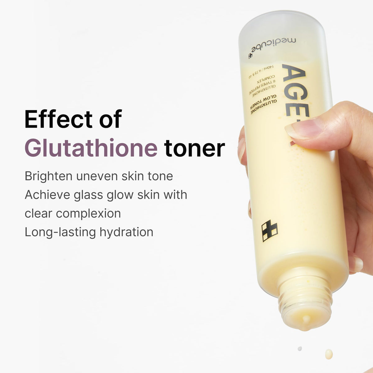 medicube dispensed on hand demonstrating easy spread and quick absorb