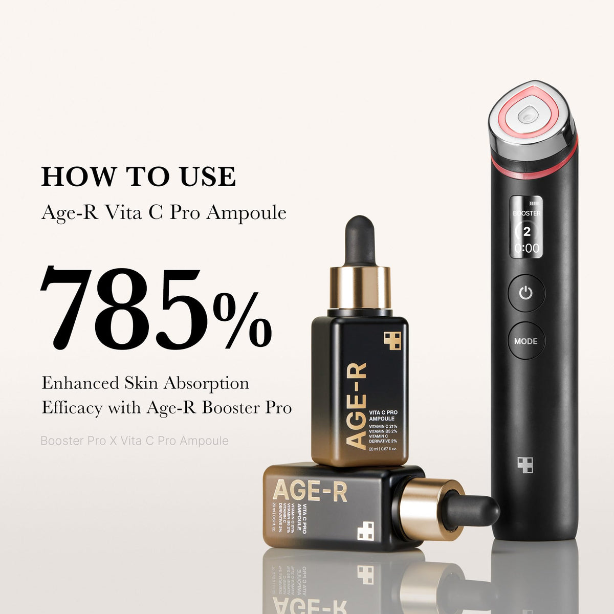 medicube ampoule held in hand to show size and ease of use