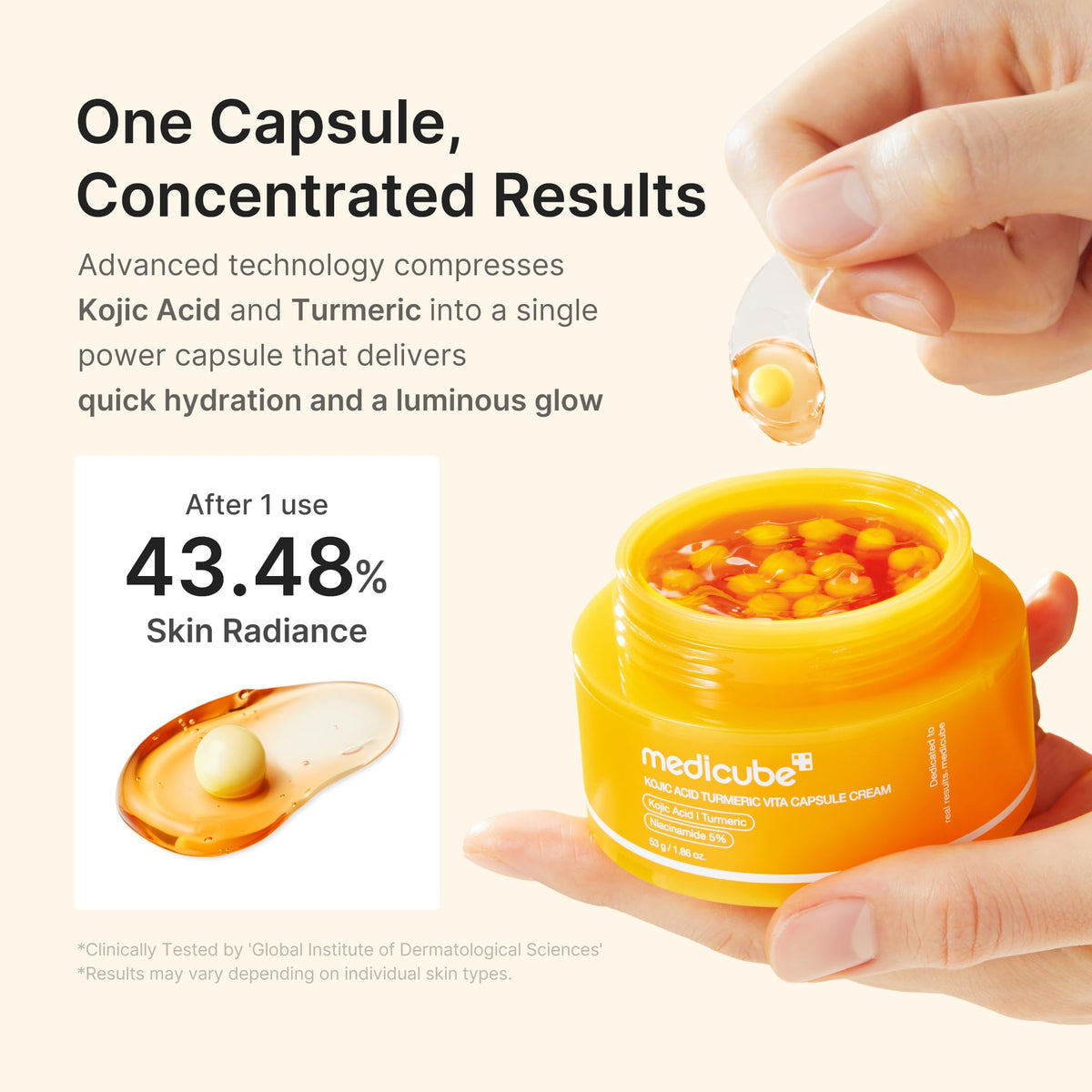 medicube blending cream on hand to show quick absorption and comfort