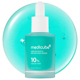 medicube front packaging showing bottle and box highlighting clear formulation benefits