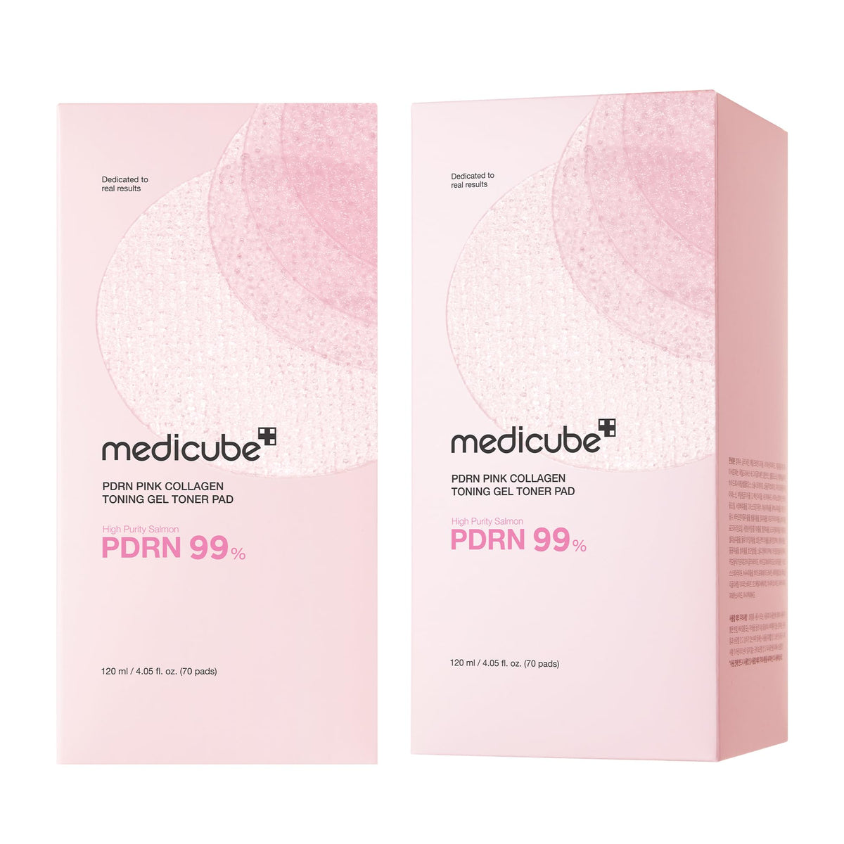 medicube before and after skin texture comparison showing visible smoothing and radiance