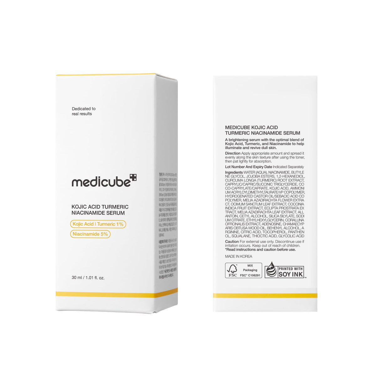 medicube before and after tone sample depicting improved balance over time