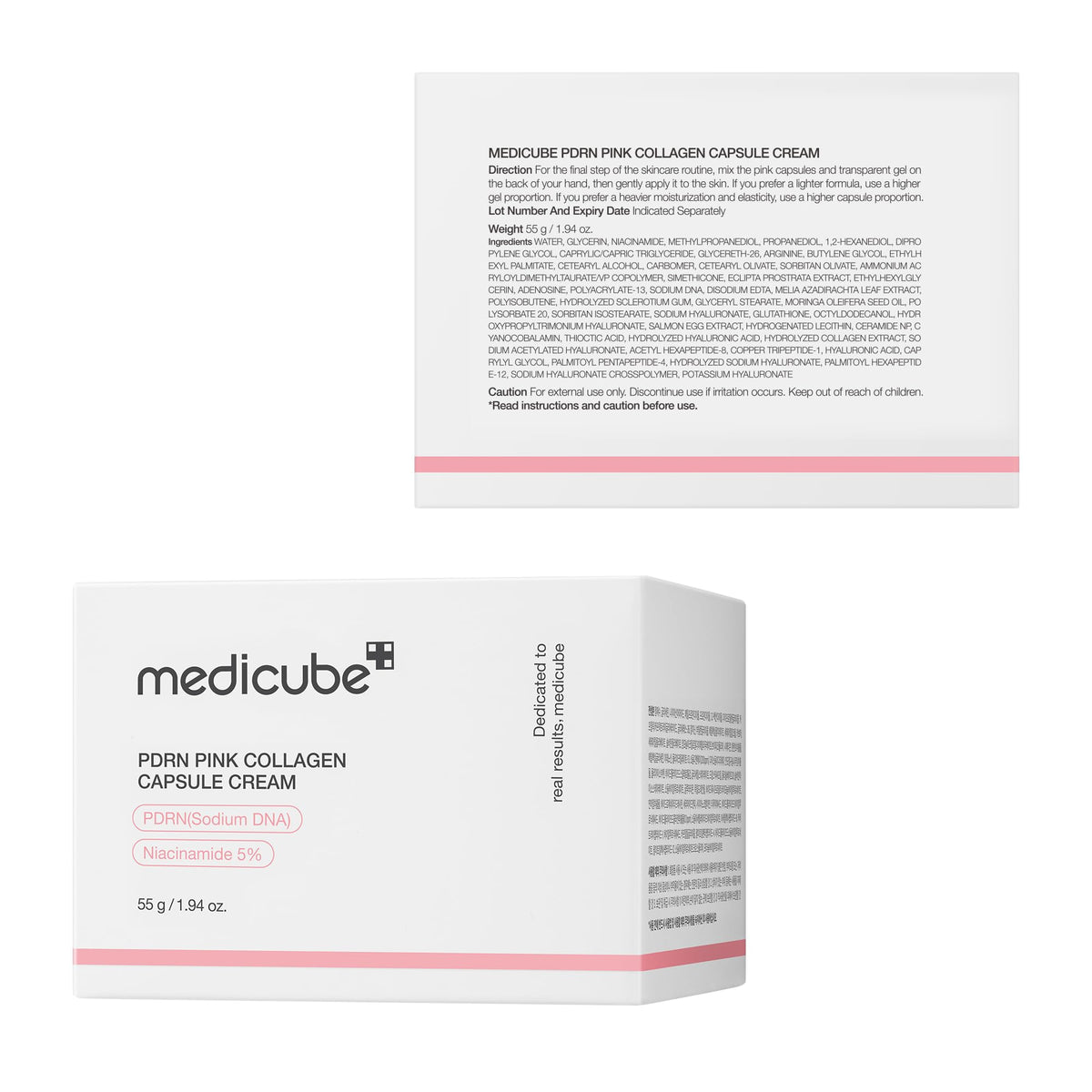 medicube jar and box next to hand to show true product size