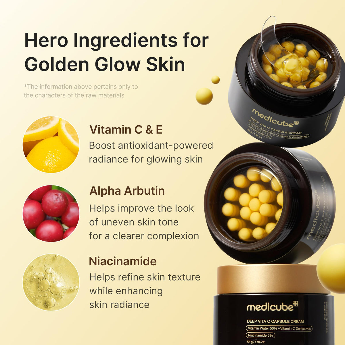 medicube capsule close-up highlighting liposome coating for stability