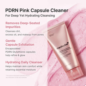 medicube pink capsule close-up showing encapsulated actives