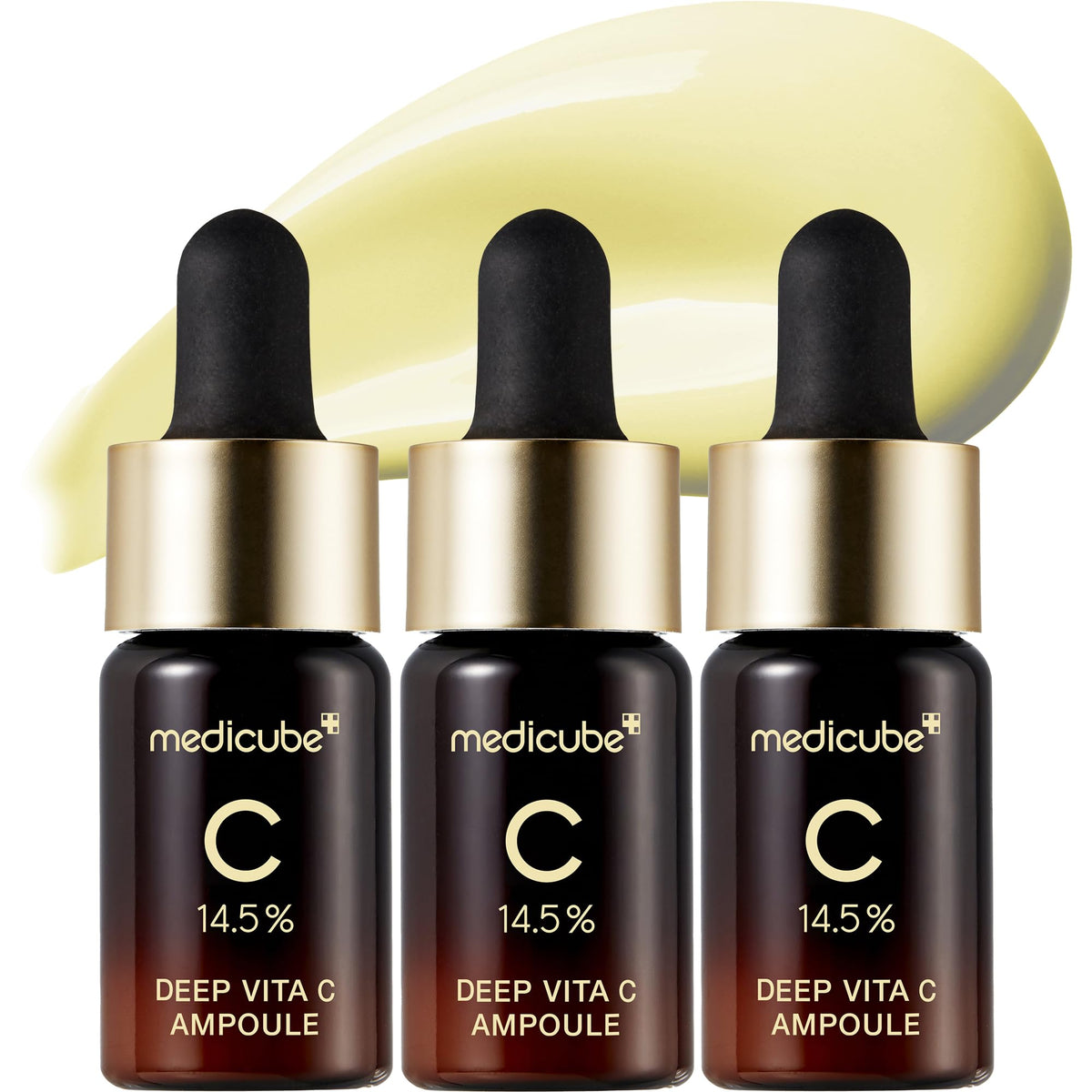 medicube front packaging showing the three-bottle kit and product benefits
