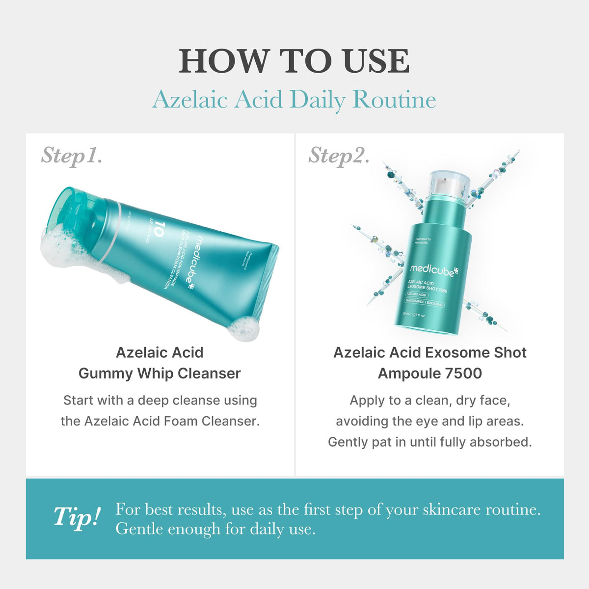 medicube serum applied on hand demonstrating smooth finish