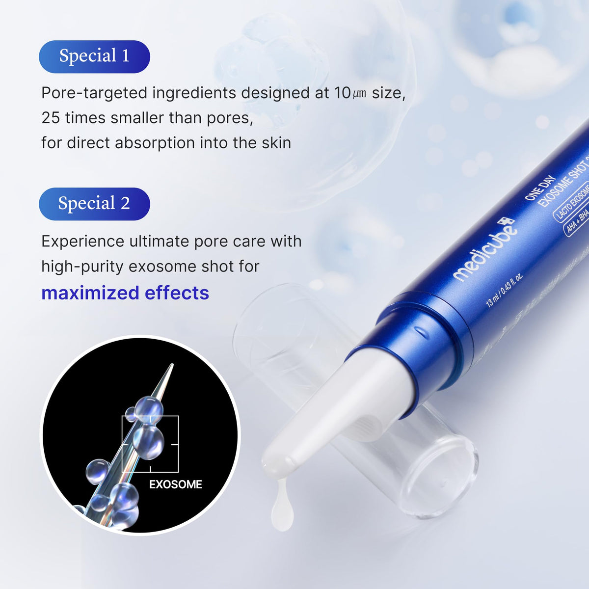 medicube serum texture on palm highlighting lightweight, fast-absorbing formula