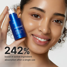 medicube ampoule applied then paired with moisturizer for layering