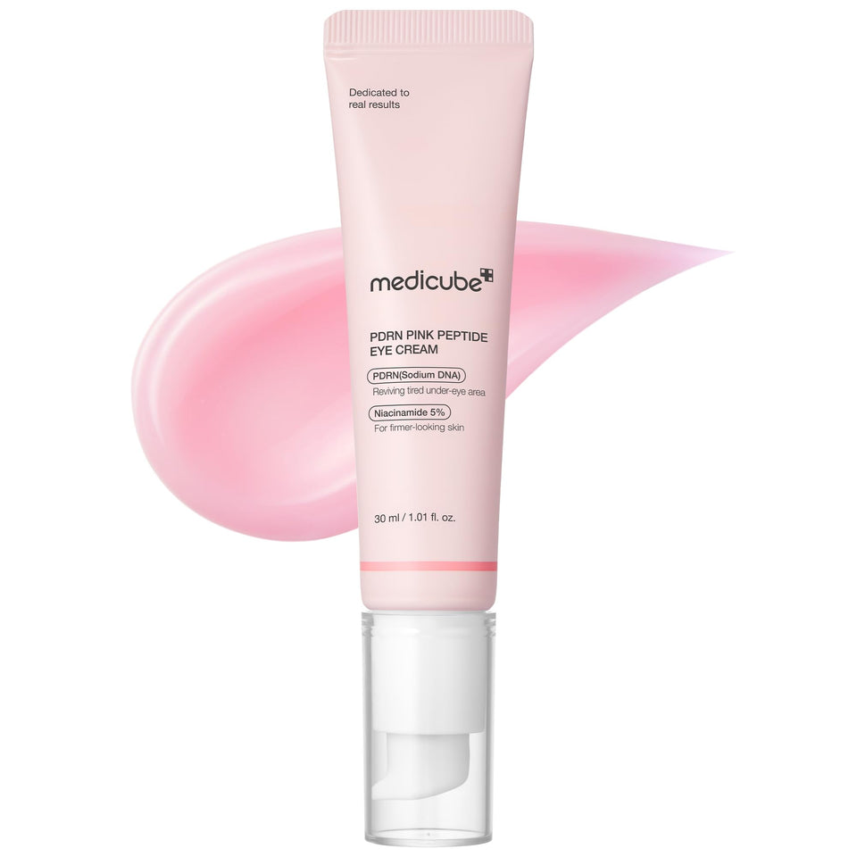medicube front packaging of eye serum shows compact bottle and branding benefit clarity