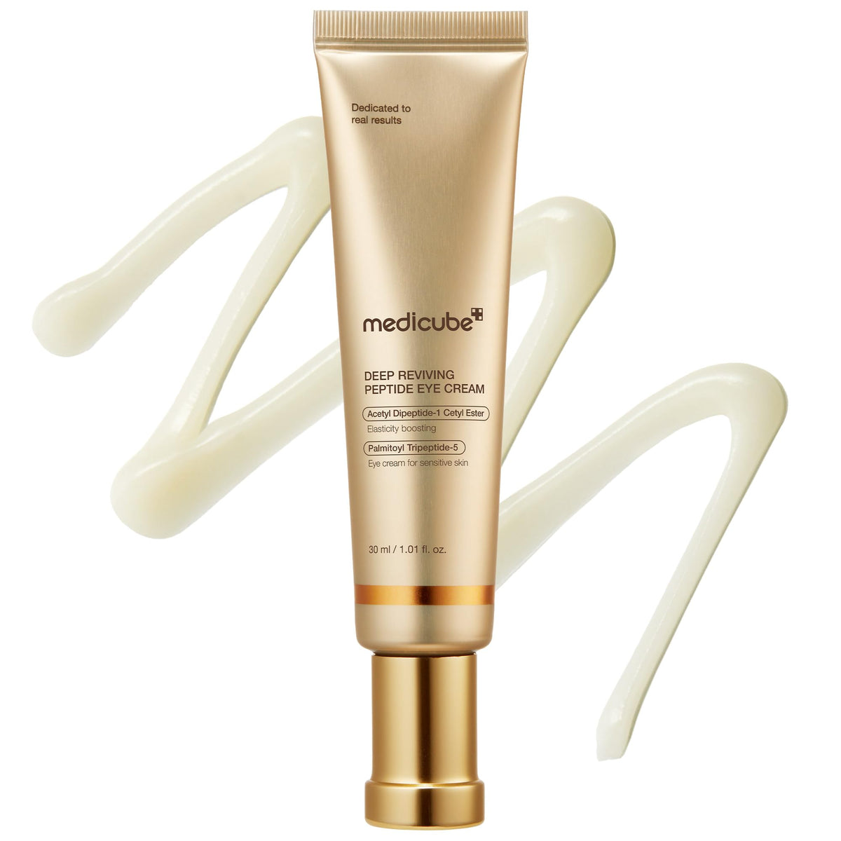 medicube serum front pump packaging shows clean design and easy dispensing benefit