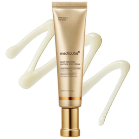 medicube serum front pump packaging shows clean design and easy dispensing benefit