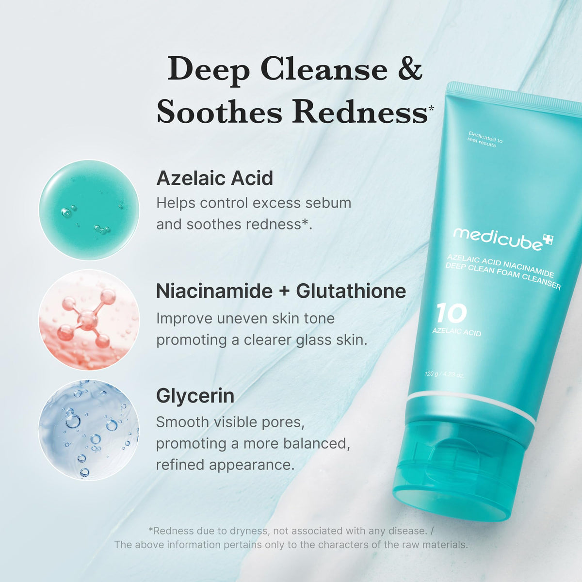 medicube creamy foam texture after lathering, demonstrates gentle but effective cleansing
