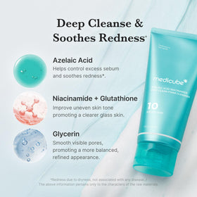 medicube creamy foam texture after lathering, demonstrates gentle but effective cleansing