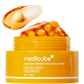 medicube front packaging showing capsule cream for clear, even tone