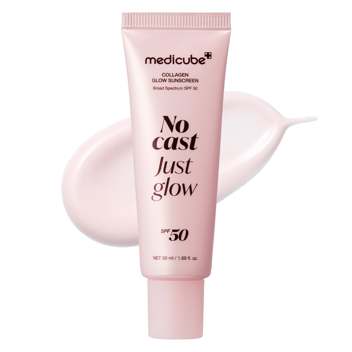 medicube front packaging showing SPF 50 protection and glow