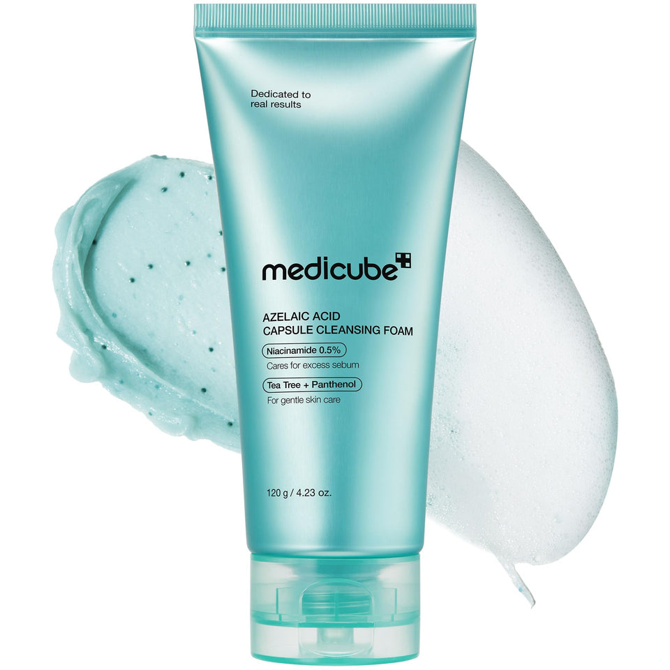 medicube front packaging showing cleanser tube and branding for clear identification and trust
