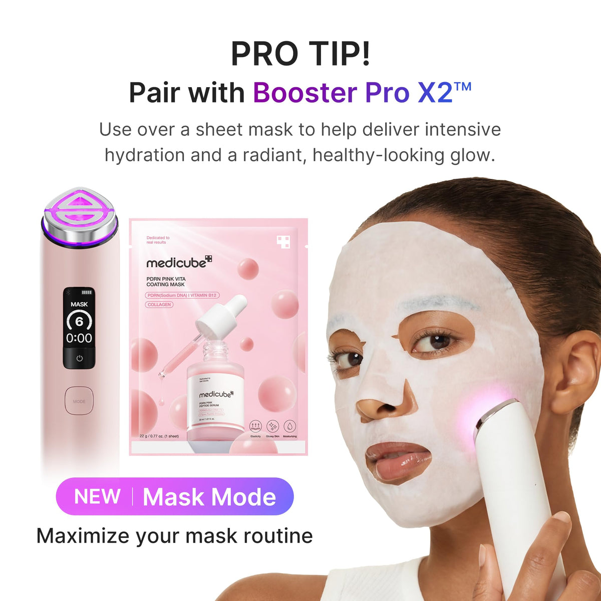 medicube ingredient collage highlighting PDRN collagen and Vitamin B12