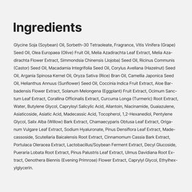 medicube plant oils flatlay showing botanical sources, highlights natural formulation