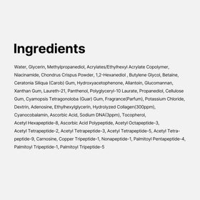 medicube ingredient display with salmon DNA and collagen signaling elasticity benefit