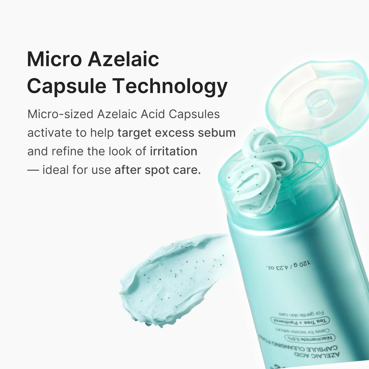medicube ingredient label detail showing niacinamide, ceramides, and calming extracts