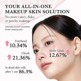 medicube misting over makeup to refresh and add dewy radiance