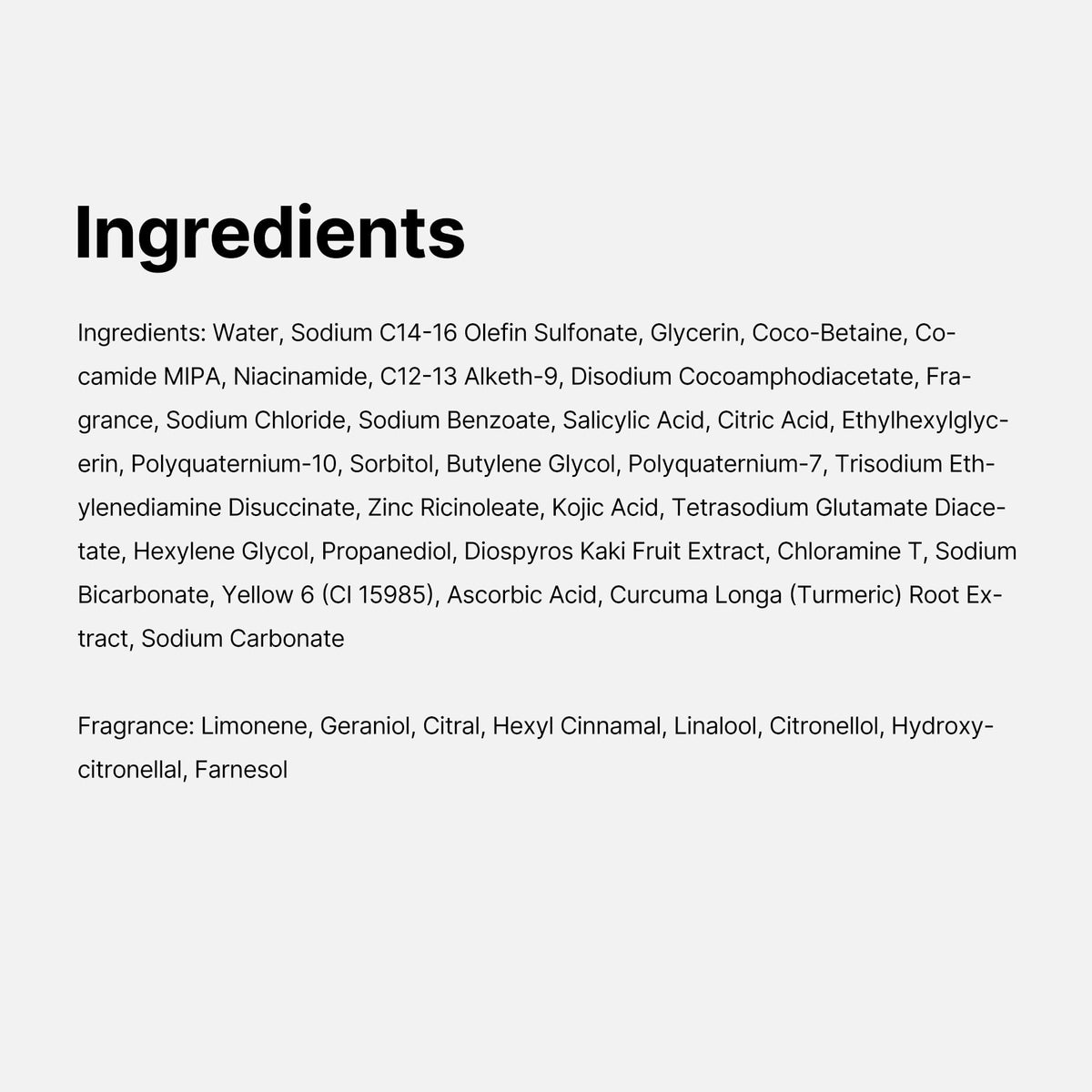 medicube label close-up highlighting active ingredients and usage