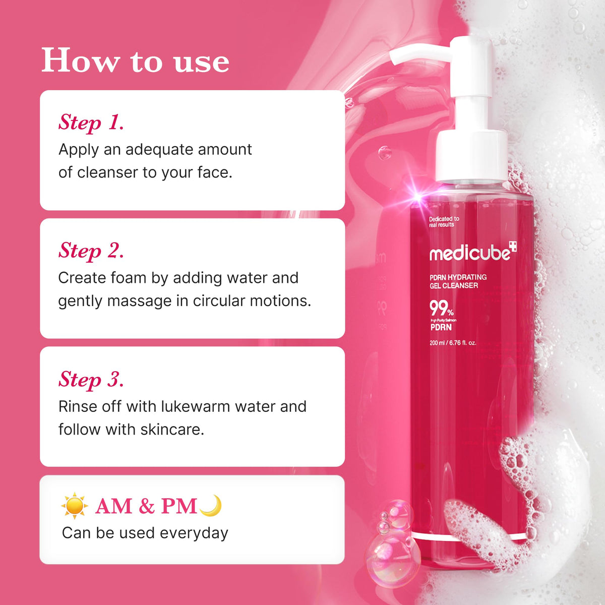 medicube ingredient label view showing PDRN, collagen, LHA, and barrier-supporting actives