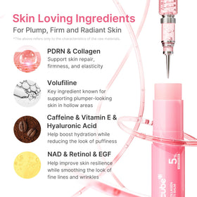medicube showing balm applied to lips for visible plumping effect