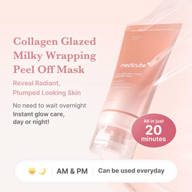 medicube glossy mask texture close-up highlighting smooth application benefit