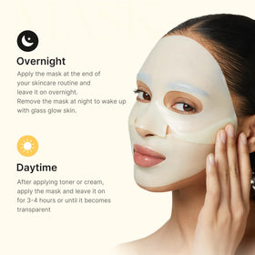 medicube transparent mask state showing absorption progress and cue