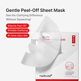 medicube open pouch with unfolded sheet demonstrating easy application benefit