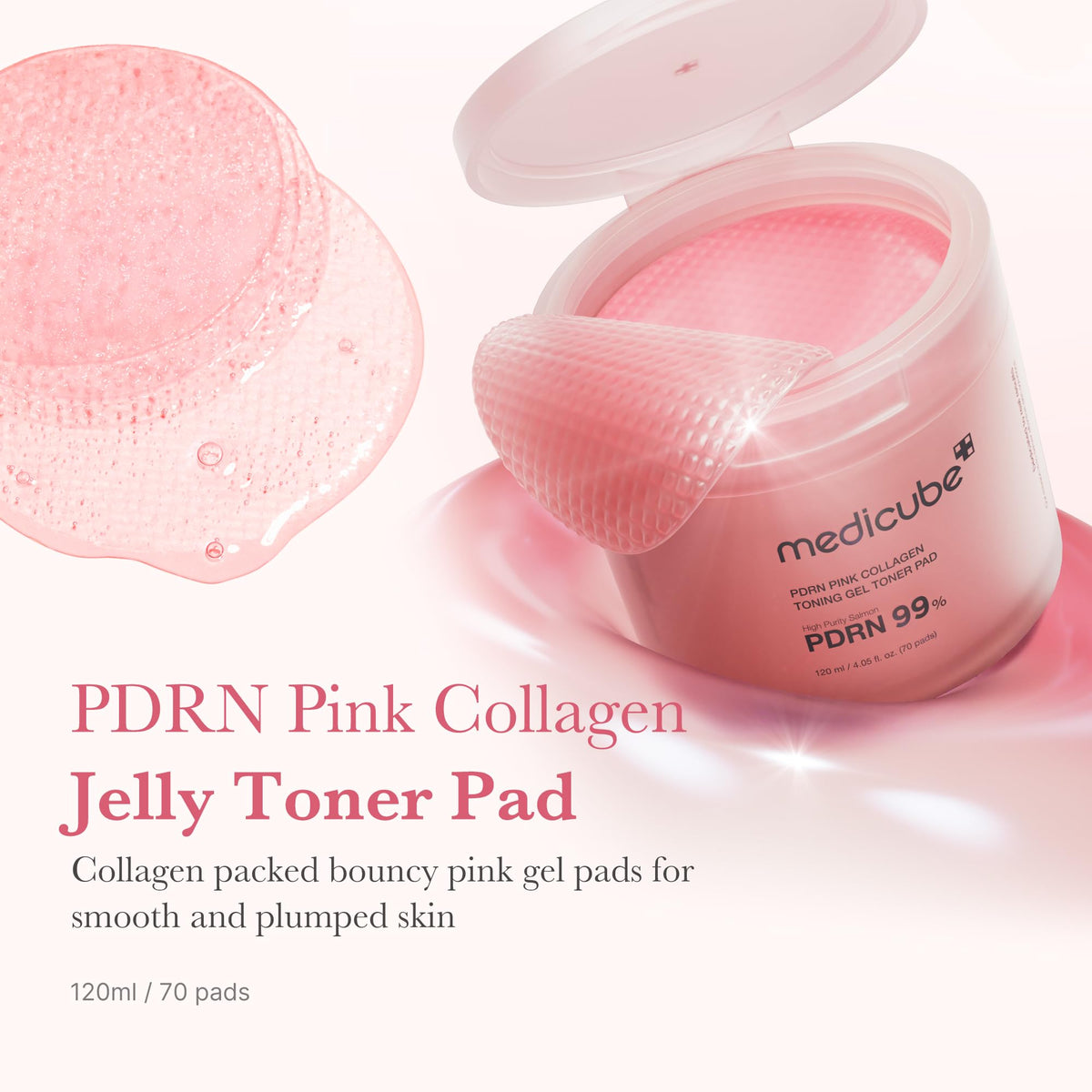 medicube opened pouch with stacked toner pads demonstrating ready-to-use convenience