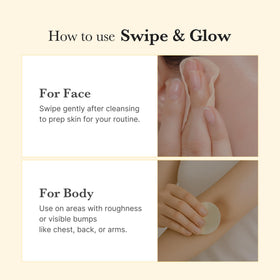 medicube pad being wiped on face to calm and clarify skin after cleansing
