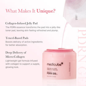 medicube close-up of jelly pad texture showing bouncy collagen-rich surface for cushiony application