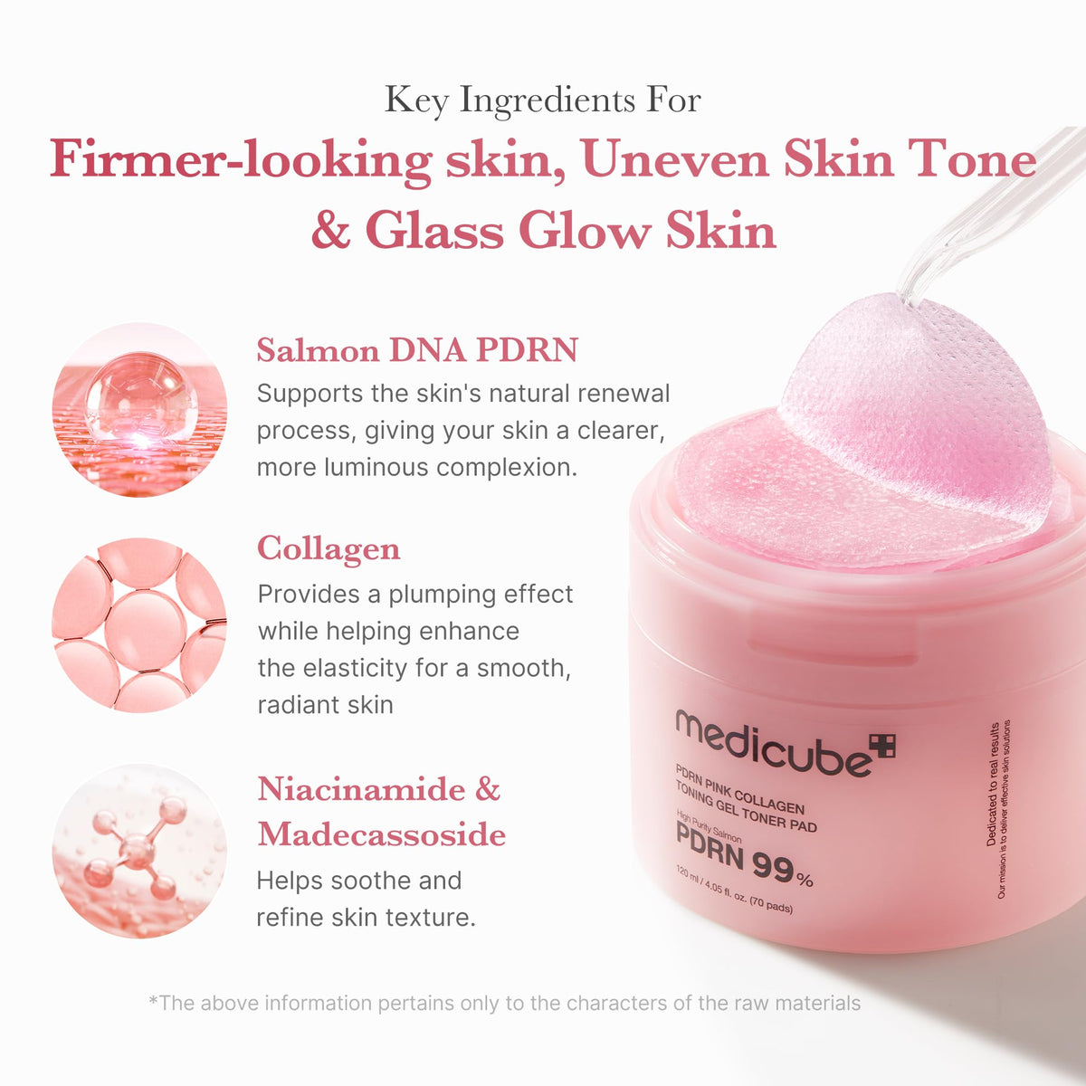 medicube pad with essence dripping to show serum saturation and immediate hydration benefits