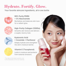 medicube soft pink bubble texture close-up demonstrating quick absorption