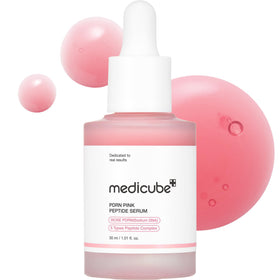 medicube front packaging showing sleek bottle and pink glow benefit