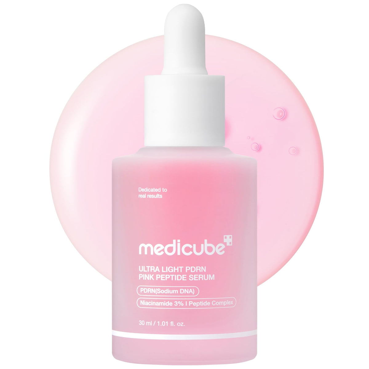 medicube front bottle showing serum design and easy-pour pump for daily use