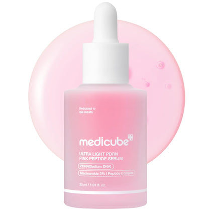 medicube front bottle showing serum design and easy-pour pump for daily use