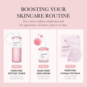 medicube bottle on shelf showing routine compatibility and aesthetic benefit