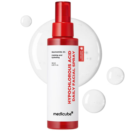medicube front packaging showing bottle and brand for calm skin relief