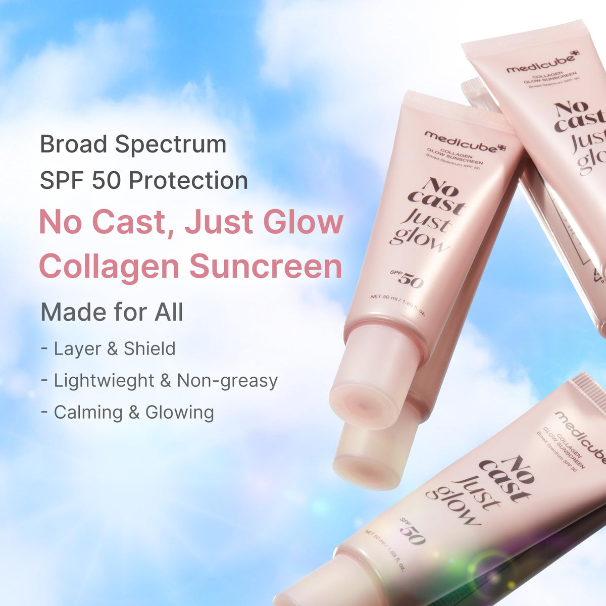 medicube pump dispensing lightweight sunscreen texture for easy use