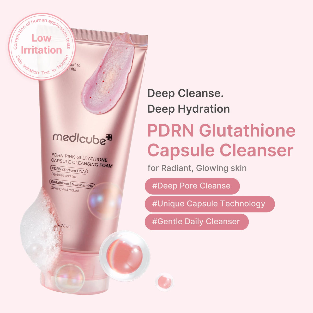 medicube foam dispensing from pump highlighting gentle texture