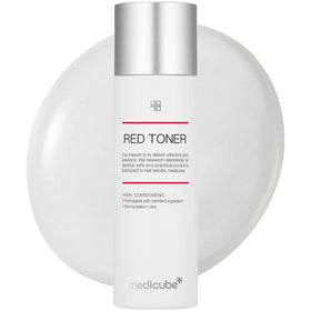 medicube front bottle showing label and soothing toner benefits